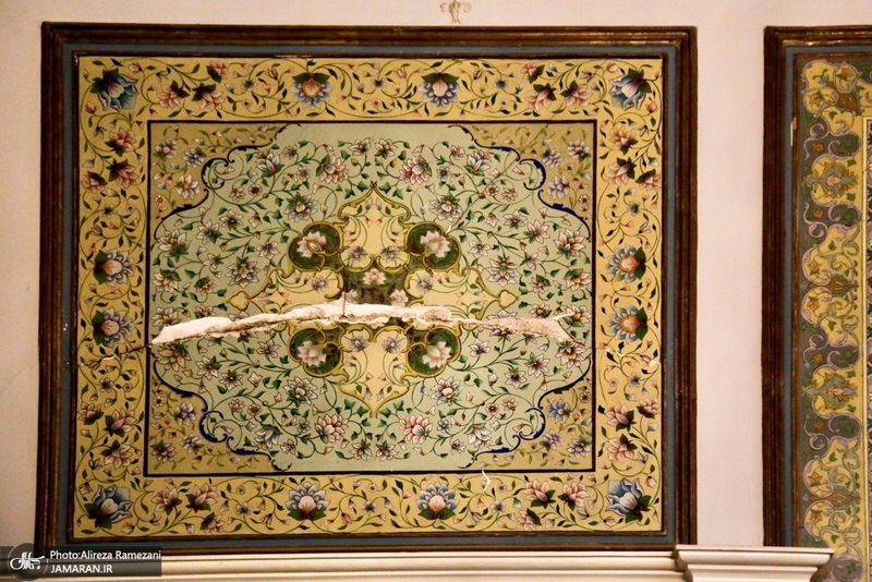 خسارات برجاى مانده از جنگ رمضان در كاخ سعد آباد