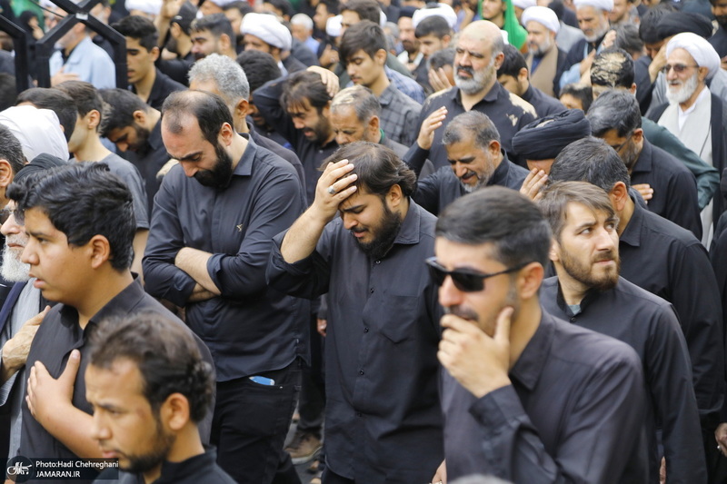 دسته عزاداری روز شهادت امام جعفر صادق (ع) با حضور آیت الله العظمی وحید خراسانی