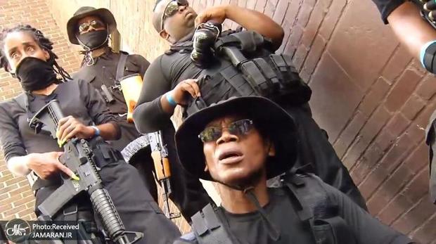 ارتش مسلح سیاه پوستان در خیابان های آمریکا+ تصاویر