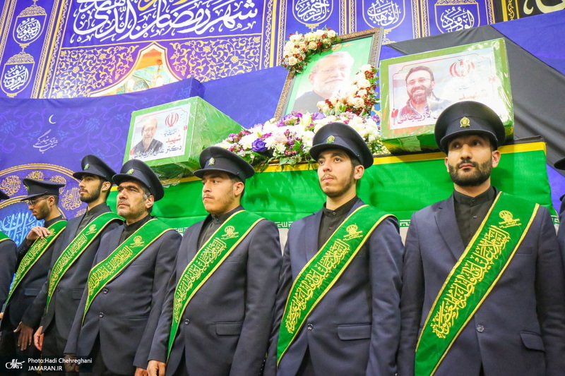 مراسم استقبال و وداع با پیکر مطهر شهید علی لاریجانی در قم