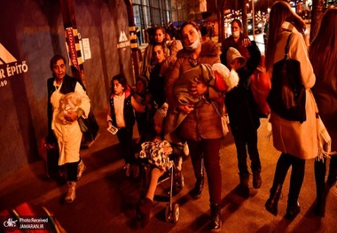 صف خرید مواد غذایی در پایتخت اوکراین + فیلم