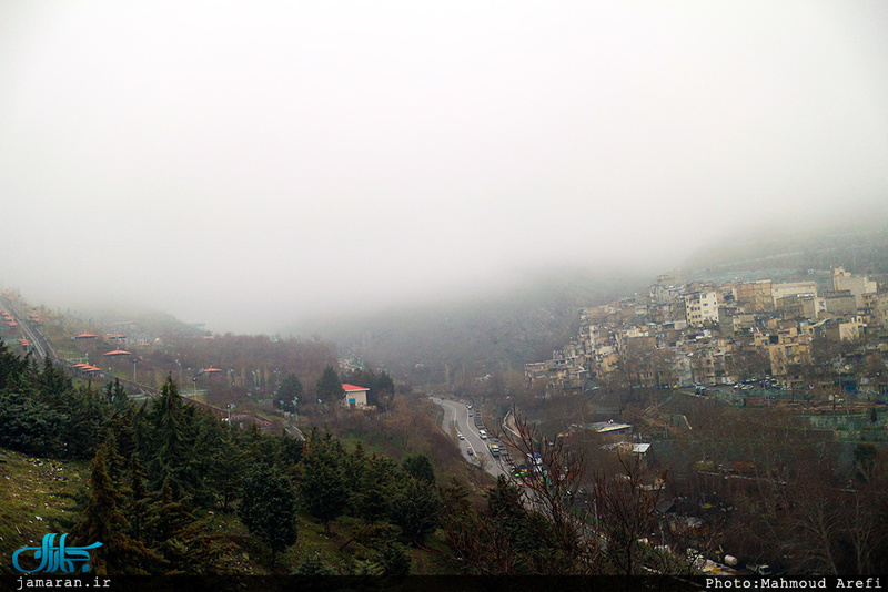 باران و مه صبح امروز تهران 