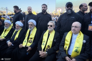 حضور علی لاریجانی در مراسم اولین سالگرد شهادت سید حسن نصرالله (ره)
