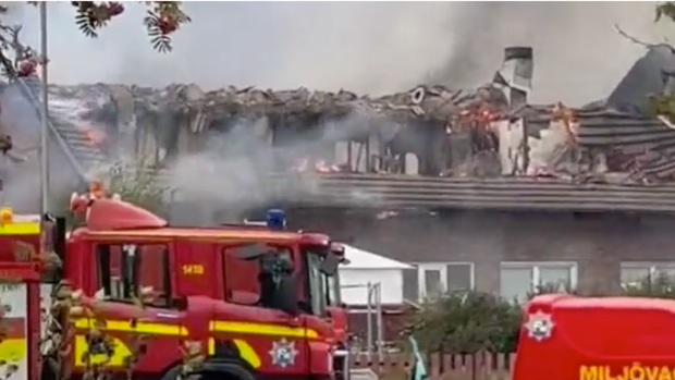 آتش‌زدن عمدی یک مسجد در سوئد + فیلم