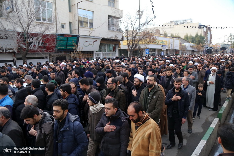دسته عزاداری روز شهادت حضرت زهرا(س) با حضور آیت الله العظمی وحید خراسانی