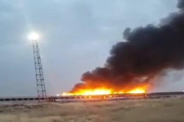 آتش سوزی واگن های قطار مسافربری در اسلامشهر + عکس و فیلم