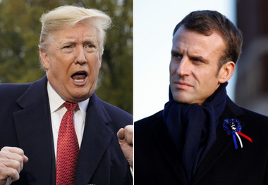 حمله ترامپ به طرح «ارتش واحد اروپای» ماکرون، در بدو ورود به پاریس
