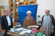 دیدار مدیر نمایندگی موسسه تنظیم و نشر آثار امام خمینی در قم با آیت‌الله مقتدایی