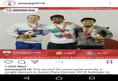 شناگر پرمدال ایران بهترین ورزشکار بازی‌های پاراآسیایی شد+عکس
