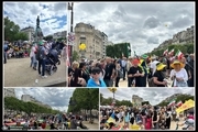 جزئیات تجمع منافقین در فرانسه/ از شعار علیه «مریم رجوی» تا جمع آوری 100 نفر ایرانی در کل اروپا! + عکس ها