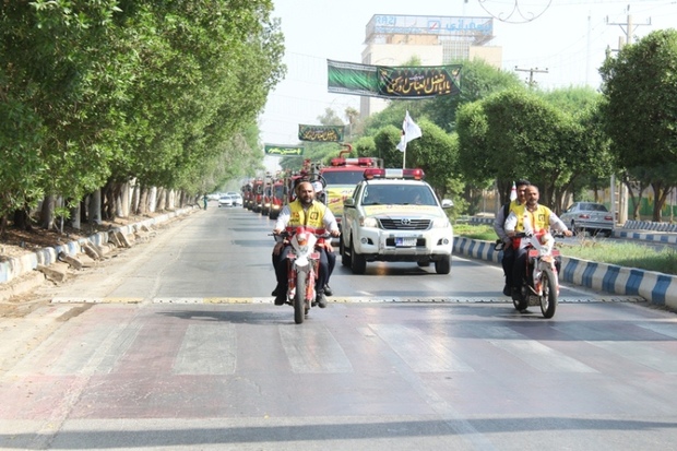 رژه خودرویی گرامیداشت روز ملی آتش نشانی و ایمنی در اهواز برگزار شد