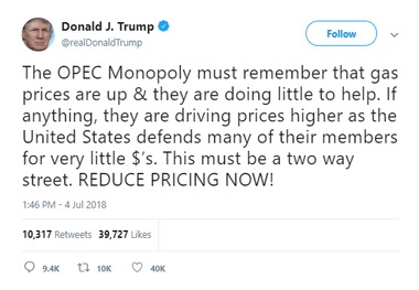 ترامپ خطاب به اوپک: همین الان قیمت‌ها را پایین بیاورید!