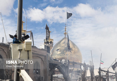 تصاویری از تخریب حسینیه اعظم زنجان پس از حمله دشمن آمریکایی-صهیونی