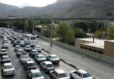 ترافیک سنگین در جاده هراز

