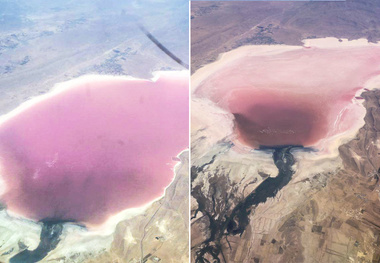 عمق فاجعه؛ دو تصویر از دریاچه مهارلو
