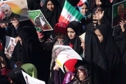راهپیمایی دشمن‌شکن ۲۲ بهمن در رابر زادگاه علمدار جبهه مقاومت