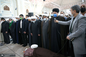 مراسم تشییع و خاکسپاری آیت الله جلالی خمینی(ره) در حرم امام خمینی(س)