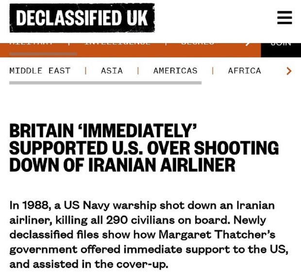 اسناد جدید فاش کردند: بریتانیا حامی اصلی آمریکا پس از جنایت علیه ایران بود