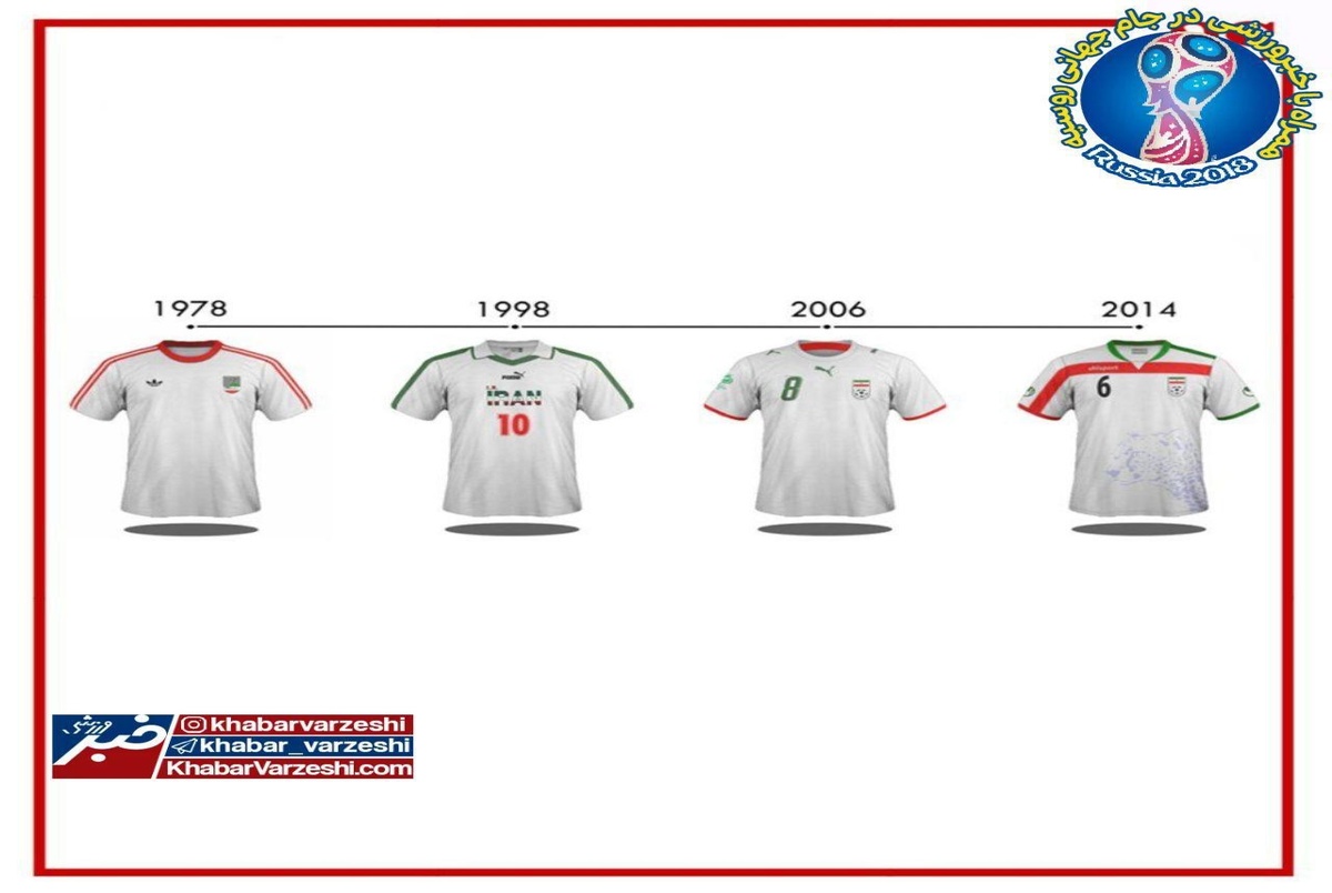  پیراهن‌ تیم ملی ایران در ادوار مختلف جام‌ جهانی+ عکس