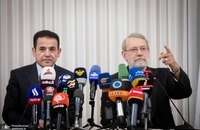 نشست خبری مشترک علی لاریجانی با قاسم الاعرجی، مشاور امنیت ملی جمهوری عراق (3)