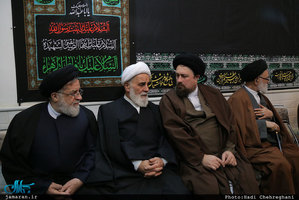 حضور سید حسن خمینی در منزل مرحوم حاج شيخ محمد حسن قرهى(ره)