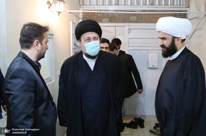 عزاداری شهادت حضرت فاطمه(س) در بیت آیت الله دوستی زنجانی با حضور سید حسن خمینی