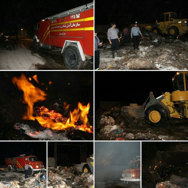 آتش‌سوزی در یک انبار ضایعات شهرستان دزفول