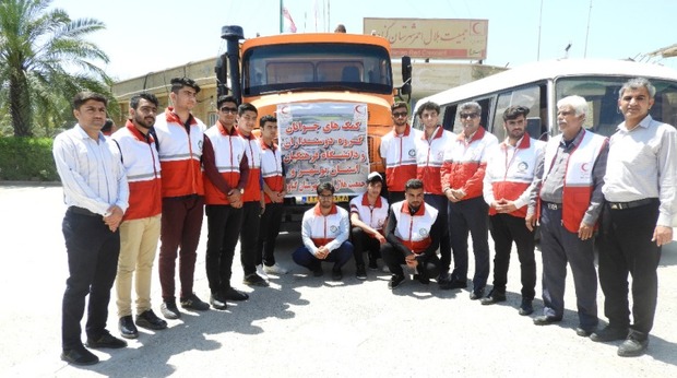 کاروان کمک های مردمی ازگناوه به خوزستان اعزام شد