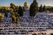 اقامه نماز عید قربان در مسجد الاقصی با حضور ده ها هزار فلسطینی+تصاویر