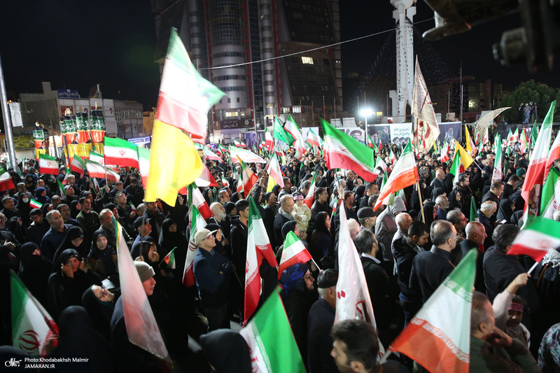 چهل و چهارمین شب اجتماع پرشور مردم در صادقیه