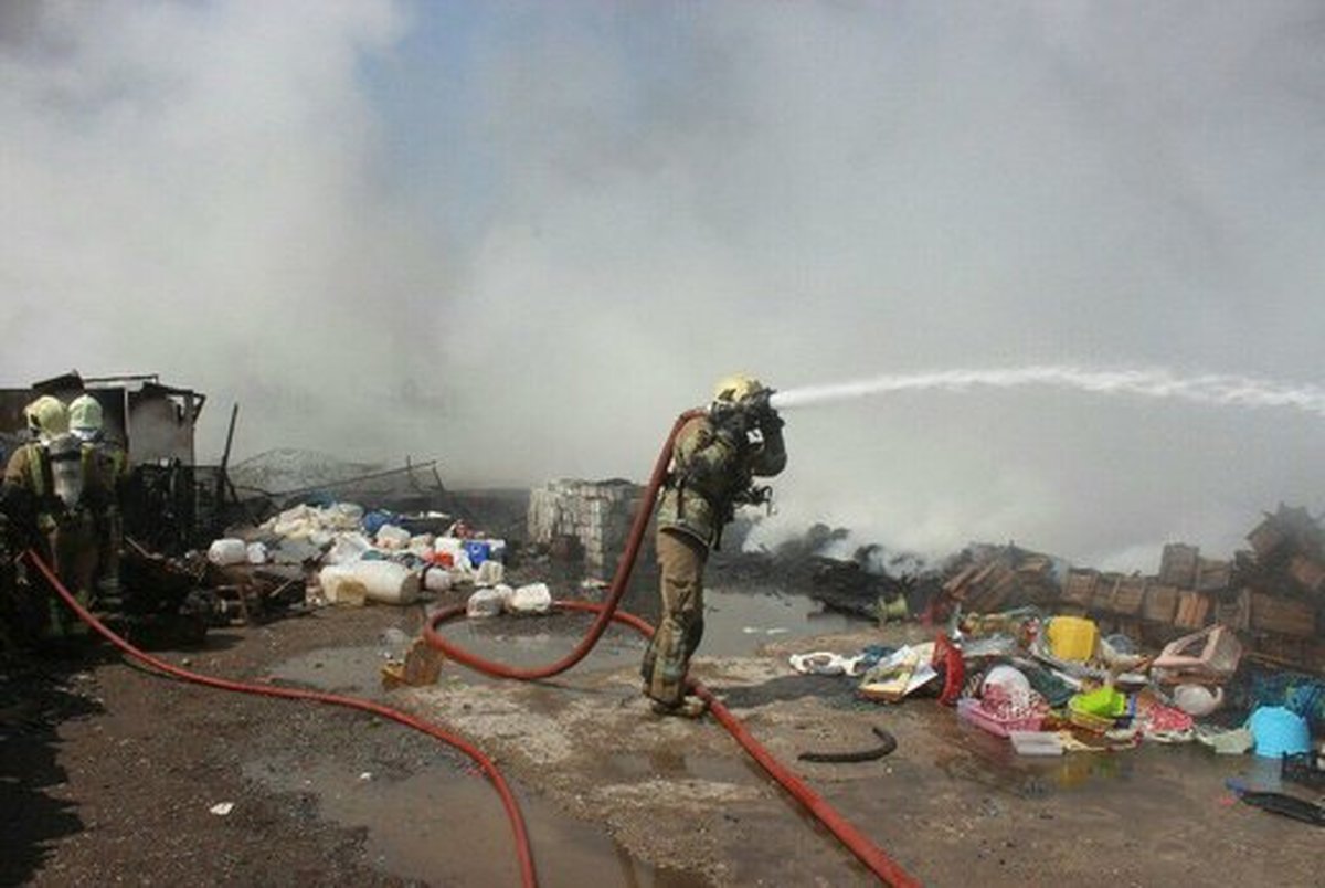 آتش سوزی در ضلع غربی دریاچه چیتگر