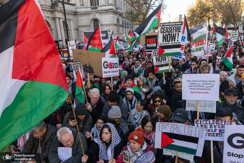 راهپیمایی هزاران انگلیسی در حمایت از مردم فلسطین