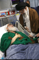 عیادت رهبر انقلاب اسلامی از آیت الله هاشمی شاهرودی