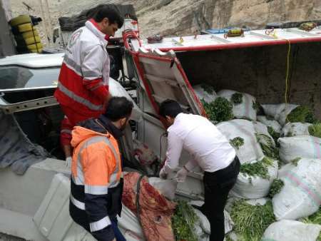 واژگونی کامیونت در آزاد راه پل زال – خرم آباد منجر به مرگ راننده شد