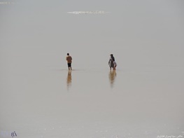 تصاویر | دریاچه ارومیه میزبان آب‌تنی و شنای گردشگران در گرمای تابستان
