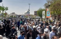 راهپیمایی در قم در اعتراض به هتک حرمت منافقین به تمثال امام خمینی (4)