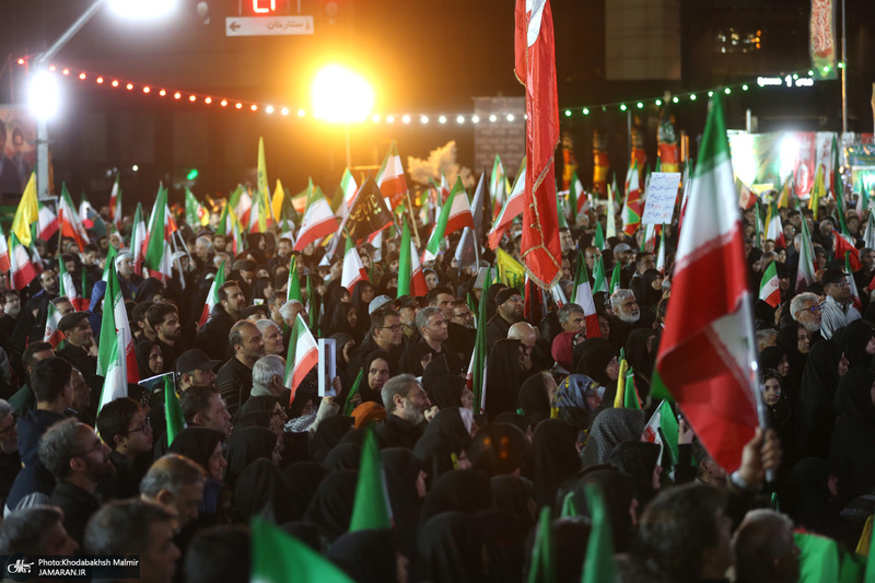 چهل و چهارمین شب اجتماع پرشور مردم در صادقیه