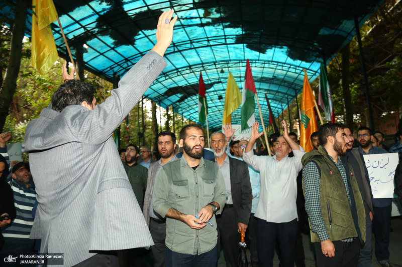 تجمع اعتراضی دانشجویان در دانشگاه تهران به جنایات رژیم صهیونیستی