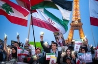 حضور آزادی خواهان و ایرانیان مقیم فرانسه برای حمایت از ایران در کنار برج ایفل  (3)