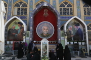 فضاسازی گلزار شهدای کرمان با تصاویری از امام خمینی، رهبر انقلاب و شهید سلیمانی