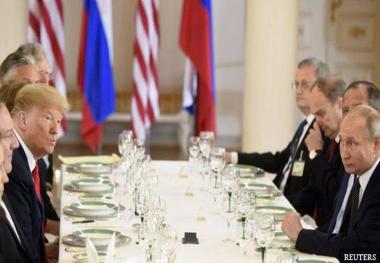 نگاه پوتین به ترامپ در جلسه امروز + عکس