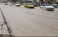 آب گرفتگی پس از باران شدید در شیراز
