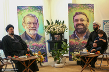 دیدار سید حسن خمینی با خانواده شهیدان لاریجانی