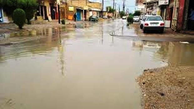 بارندگی موجب آبگرفتگی معابر در ماهشهر و بندر امام شد