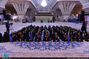 تجدید میثاق دانش آموزان بسیجی و مسئولین سازمان بسیج دانش آموزی با آرمان های حضرت امام(س)