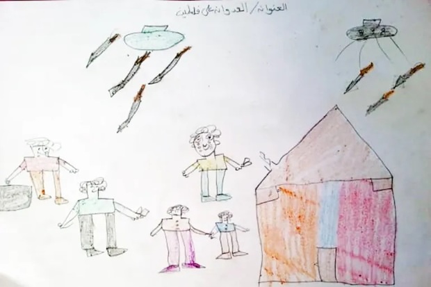 جنگ روانی اسراییل در نوار غزه/ کودکان چه نقاشی هایی می کشند