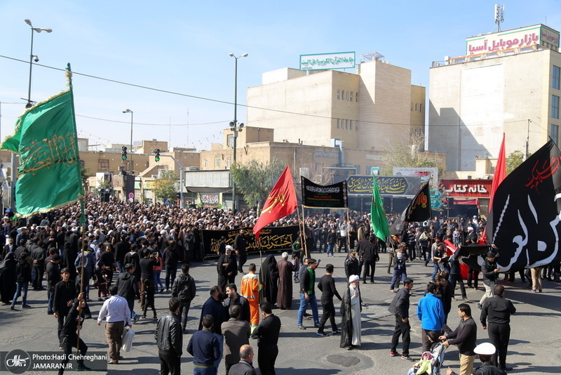 دسته عزاداری شهادت امام عسکری(ع) با حضور آیت العظمی وحید خراسانی