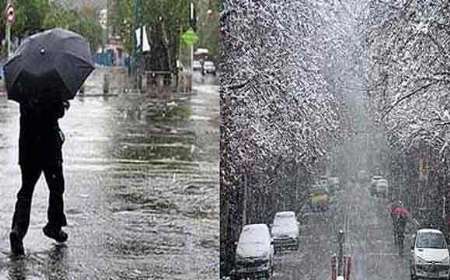 تداوم بارش برف و باران در استان زنجان و احتمال آبگرفتگی معابر