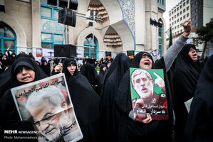 تجمع بزرگداشت شهید سپهبد سلیمانی در میدان فلسطین تهران