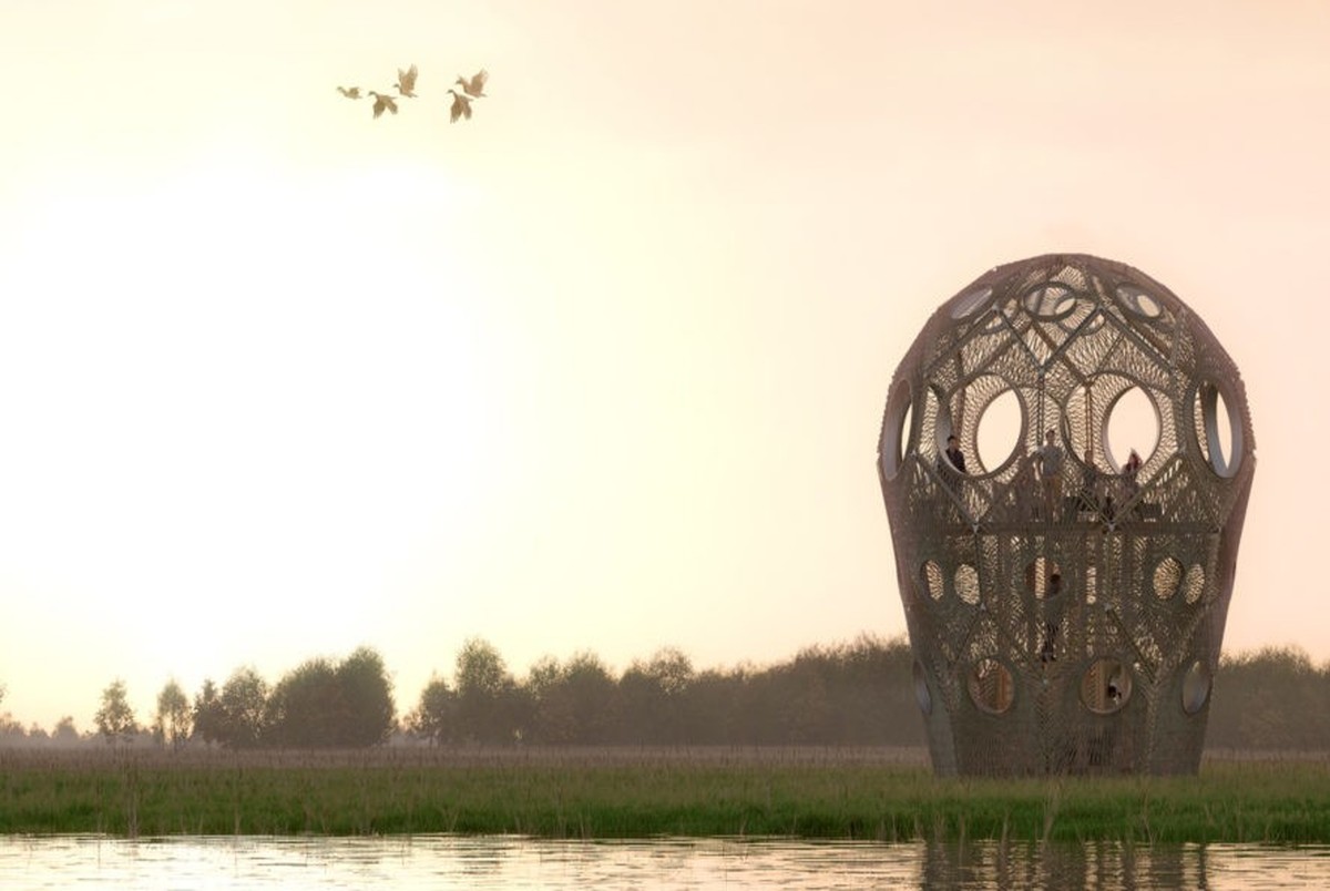 معماری جذاب زیباترین رصدخانه پرندگان در پارک طبیعت لتونی + تصاویر